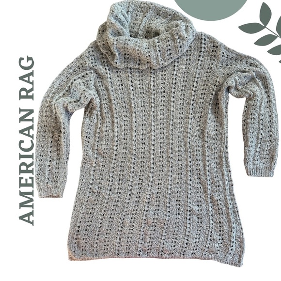 🛍️3/$40 AMERICAN RAG | Chunky Cowl Neck Long Sleeve Sweater | Size 2X | Grey - Picture 1 of 9
